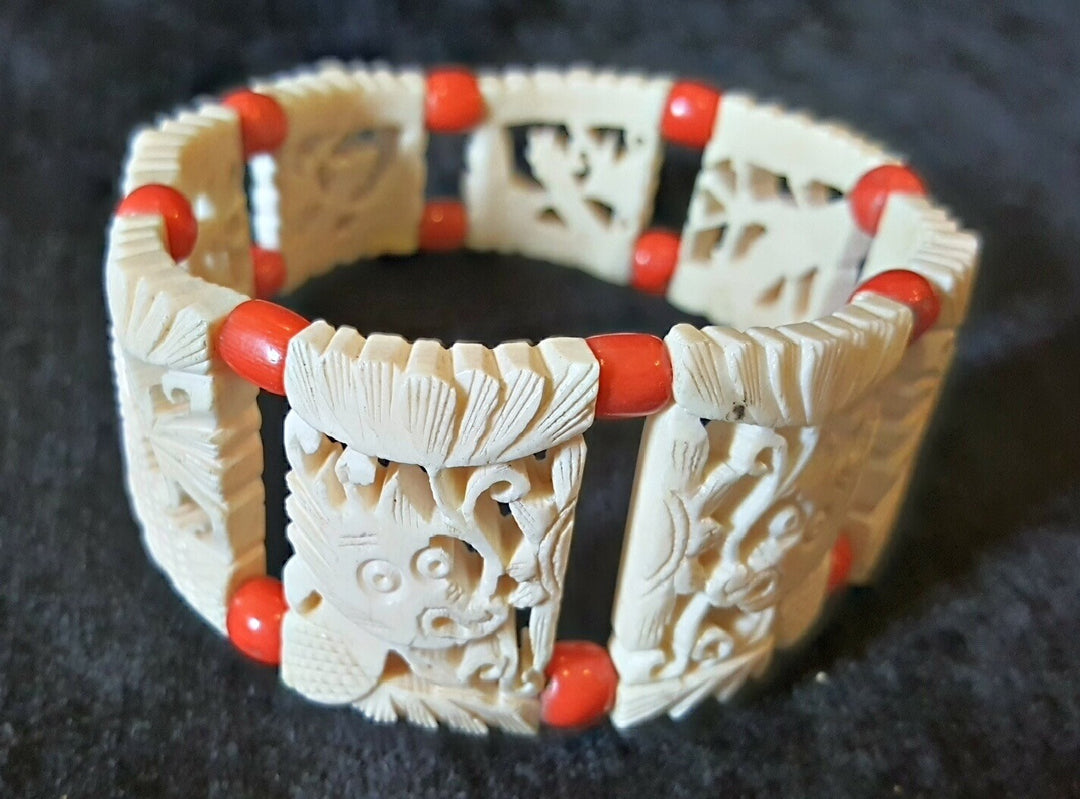 Bone & Coral Bracelet