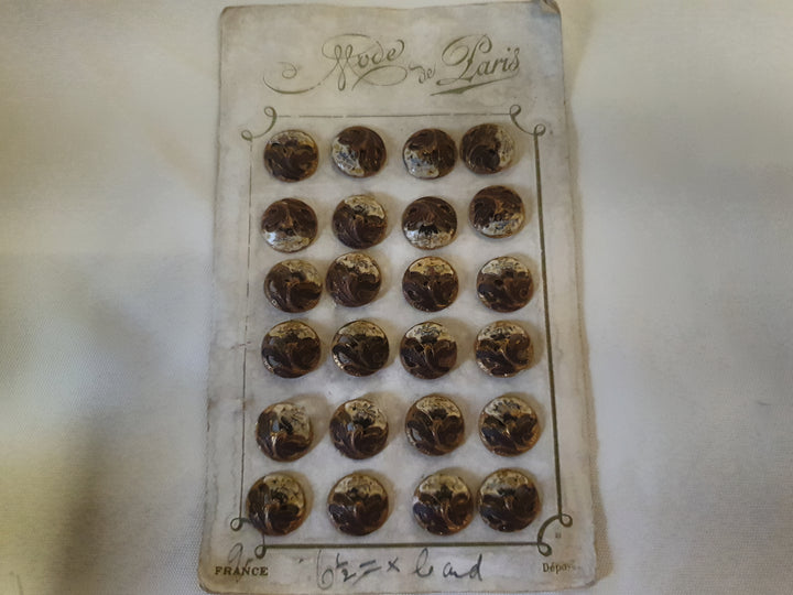 Rare Set Of French Belle Gooch And Enamel Gilt Buttons