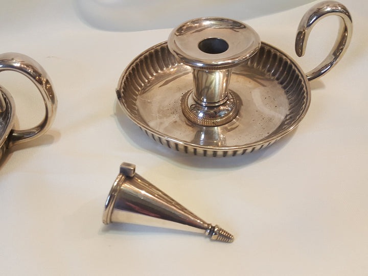Pair Antique Candle Holders And Snuffers